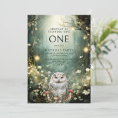 Het draaien van een Enchanted Forest Uil 1e verjaa Kaart (Staand voorkant)