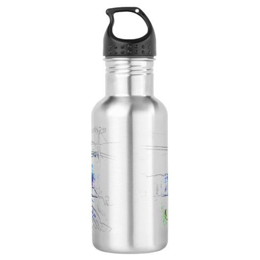 Het draaien van het Dek - de Stunt Scooter Waterfles (Achterkant)