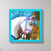 Het draaimolen geschilderde paard 2 canvas afdruk (Voorkant)