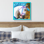 Het draaimolen geschilderde paard 2 canvas afdruk (Insitu (Slaapkamer))