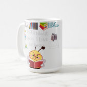 Het draait allemaal om boeken koffiemok (Voorkant links)