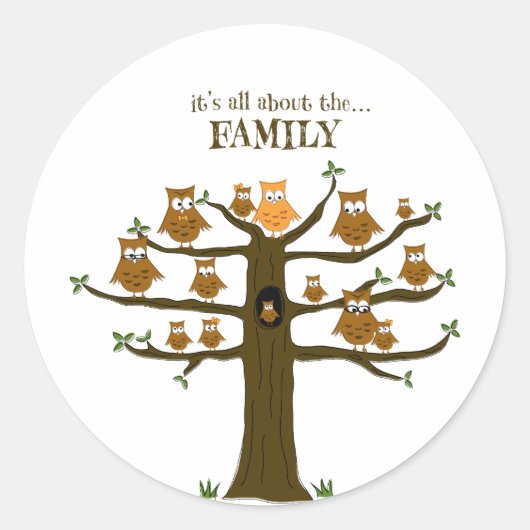 Het draait allemaal om de familie ronde sticker (Voorkant)