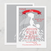 Het draait allemaal om de jurk uitnodiging (Voorkant / Achterkant)