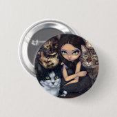 "Het draait allemaal om de katten" Button (Voorkant /achterkant)