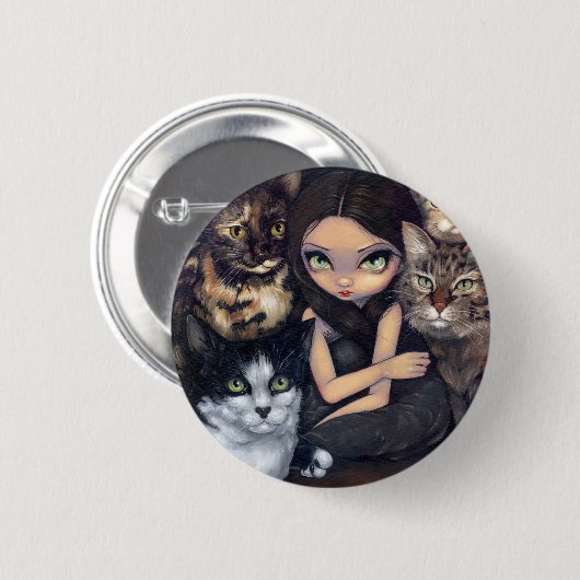 "Het draait allemaal om de katten" Button (Voorkant /achterkant)