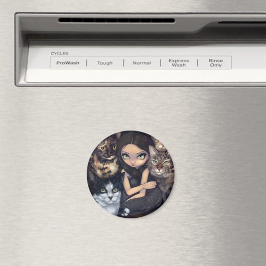 "Het draait allemaal om de Katten" Magneet (Insitu (Vaatwasser))