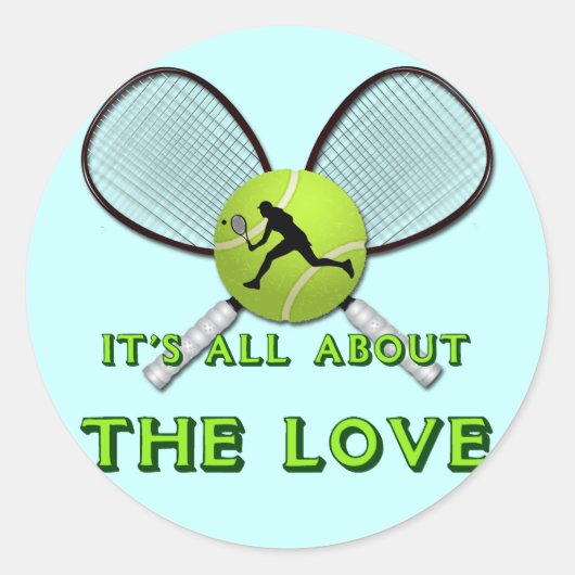 HET DRAAIT ALLEMAAL OM DE LIEFDE RONDE STICKER (Voorkant)