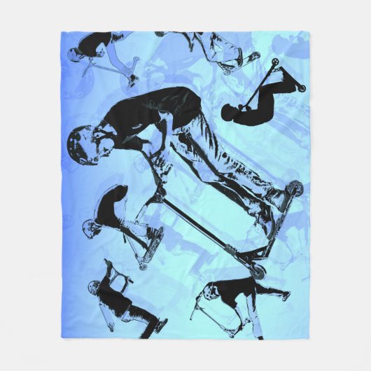 Het draait allemaal om de scooter. - Scooter Trick Fleece Deken (Voorkant)