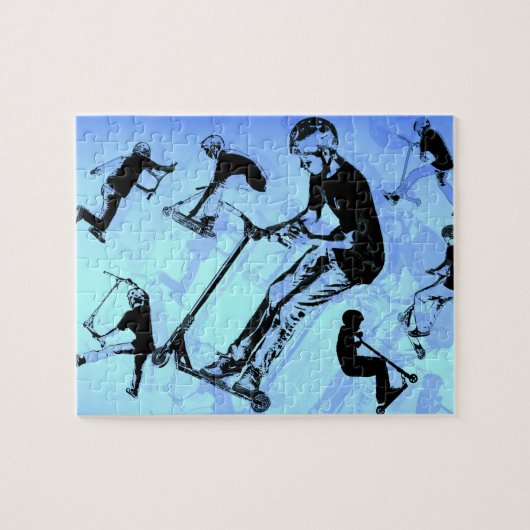 Het draait allemaal om de scooter. - Scooter Trick Legpuzzel (Horizontaal)