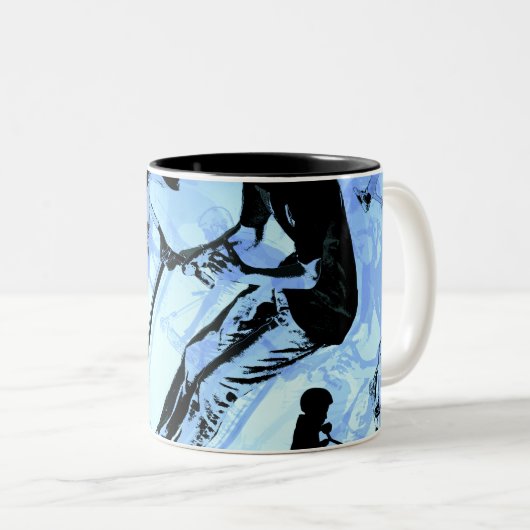 Het draait allemaal om de scooter. - Scooter Trick Tweekleurige Koffiemok (Voorkant rechts)