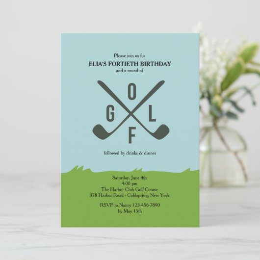 Het draait allemaal om Golfuitnodiging Kaart (Staand voorkant)