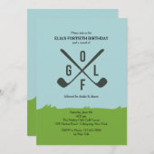 Het draait allemaal om Golfuitnodiging Kaart (Voorkant / Achterkant)