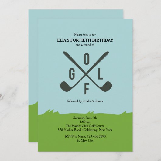 Het draait allemaal om Golfuitnodiging Kaart (Voorkant / Achterkant)