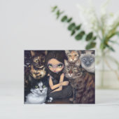 "Het draait allemaal om het Briefkaart van de katt (Staand voorkant)