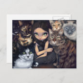 "Het draait allemaal om het Briefkaart van de katt (Voorkant / Achterkant)