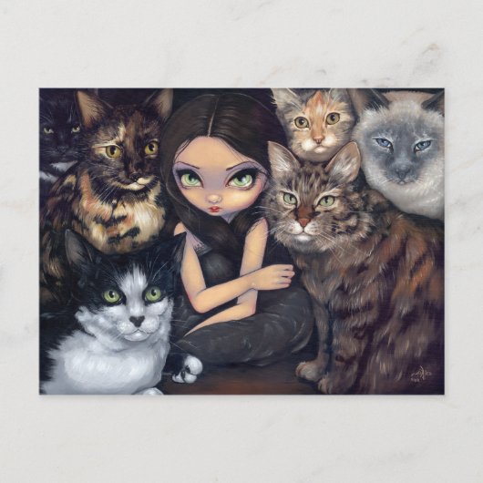 "Het draait allemaal om het Briefkaart van de katt (Voorkant)