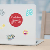 Het draait allemaal om Jezus – Kerststicker #02 Ronde Sticker