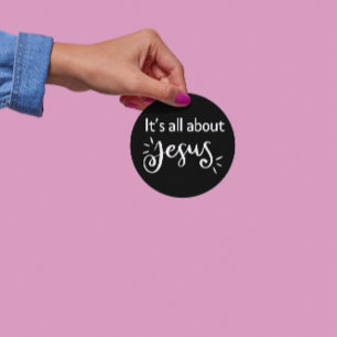 Het draait allemaal om Jezus – Kerststicker #06 Ronde Sticker