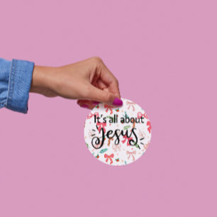 Het draait allemaal om Jezus – Kerststicker #09 Ronde Sticker