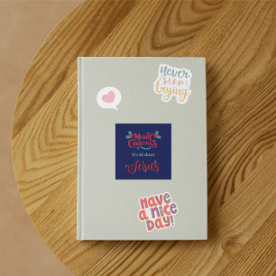 Het draait allemaal om Jezus – Kerststicker #14 Vierkante Sticker