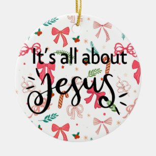 Het draait allemaal om Jezus – Kleurrijke Kerst Keramisch Ornament
