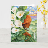 Het dragen van Calla lelies Kaart (Gele Bloem)