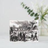 Het dragen van de gewonden na het antietam briefkaart (Staand voorkant)