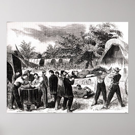 Het dragen van de gewonden na het antietam poster (Voorkant)