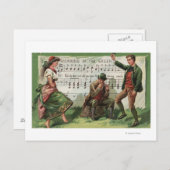 Het dragen van de Green Sheetmusic Briefkaart (Voorkant / Achterkant)