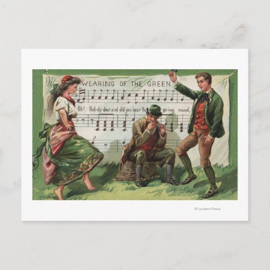 Het dragen van de Green Sheetmusic Briefkaart (Voorkant)