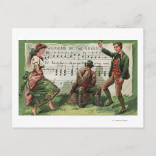 Het dragen van de Green Sheetmusic Briefkaart