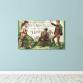 Het dragen van de Green Sheetmusic Canvas Afdruk (Insitu (Houten vloer))