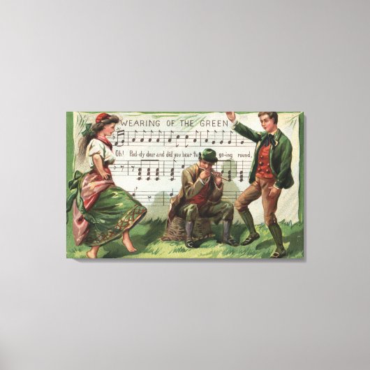 Het dragen van de Green Sheetmusic Canvas Afdruk (Voorkant)