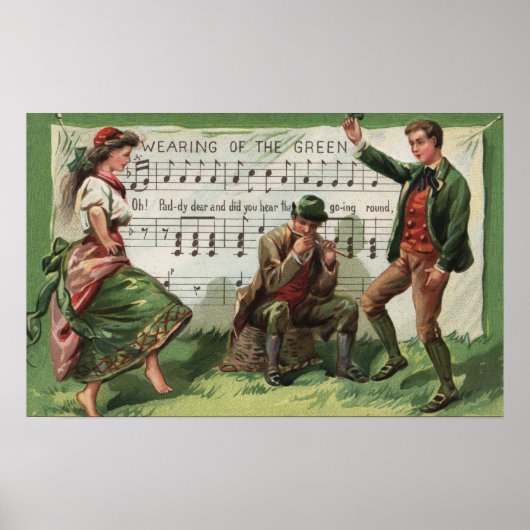 Het dragen van de Green Sheetmusic Poster (Voorkant)