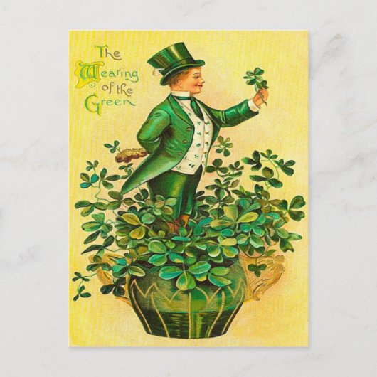 Het dragen van de groene dag van St. Patrick Briefkaart (Voorkant)
