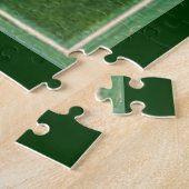 Het dragen van de groene grote puzzel (Zijkant)