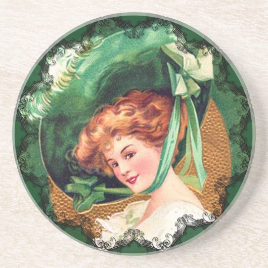 Het dragen van de groene Ierse onderzetter (Voorkant)