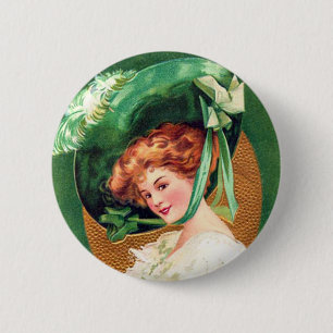 Het dragen van de groene knop ronde button 5,7 cm
