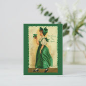 Het dragen van de groene Shamrock Art Briefkaart (Staand voorkant)