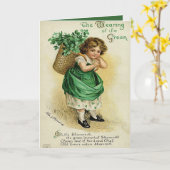 Het dragen van de Groene St. Patrick Kaart van de (Gele Bloem)