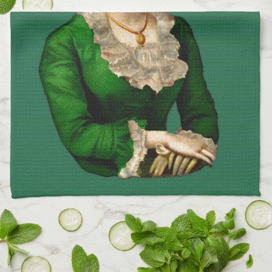 Het dragen van de Groenen op St Patrick's Day Theedoek (Gevouwen)