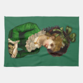 Het dragen van de Groenen op St Patrick's Day Theedoek (Horizontaal)