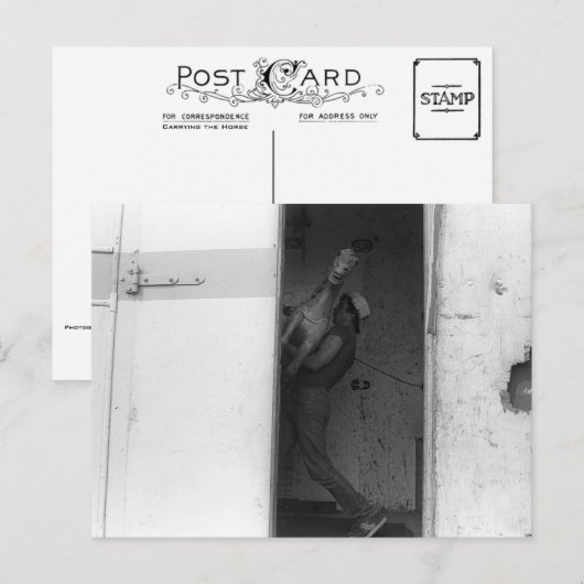 Het dragen van de Paard Briefkaart (Voorkant / Achterkant)