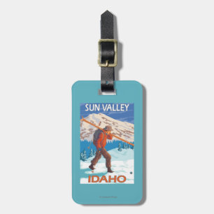 Het Dragen van de skiër Vintage Reis 2 van de Skis Bagagelabel