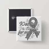 Het dragen van een grijs bewustmakingslint voor mi vierkante button 5,1 cm (Voorkant /achterkant)
