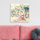 Het dragen van een ventilator in het hoofd canvas afdruk (Insitu (Woonkamer))