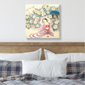 Het dragen van een ventilator in het hoofd canvas afdruk (Insitu (Slaapkamer))