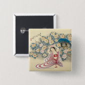 Het dragen van een ventilator in het hoofd vierkante button 5,1 cm (Voorkant /achterkant)