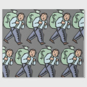 Het dragen van een zak geld cadeaupapier (Vlak)