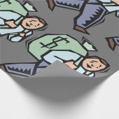 Het dragen van een zak geld cadeaupapier